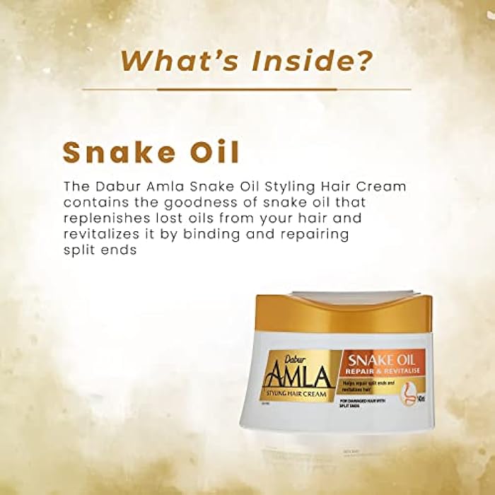 Dabur Amla Snake Oil Styling Hair Cream | Helps Repair Split Ends & Revitalizes Hair | For Damaged Hair with Split Ends - 140ml - Image 3
